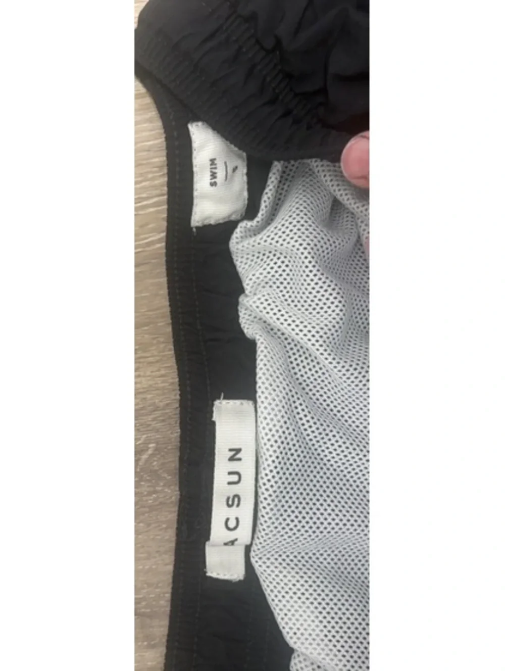 PacSun Black Swim Shorts w/ Mesh Lining, Drawstring Waist